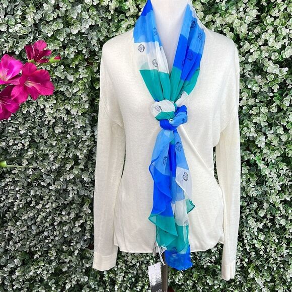 Kensie Coastal Ocean Seashell Sheer Scarf NWT - Picture 4 of 14